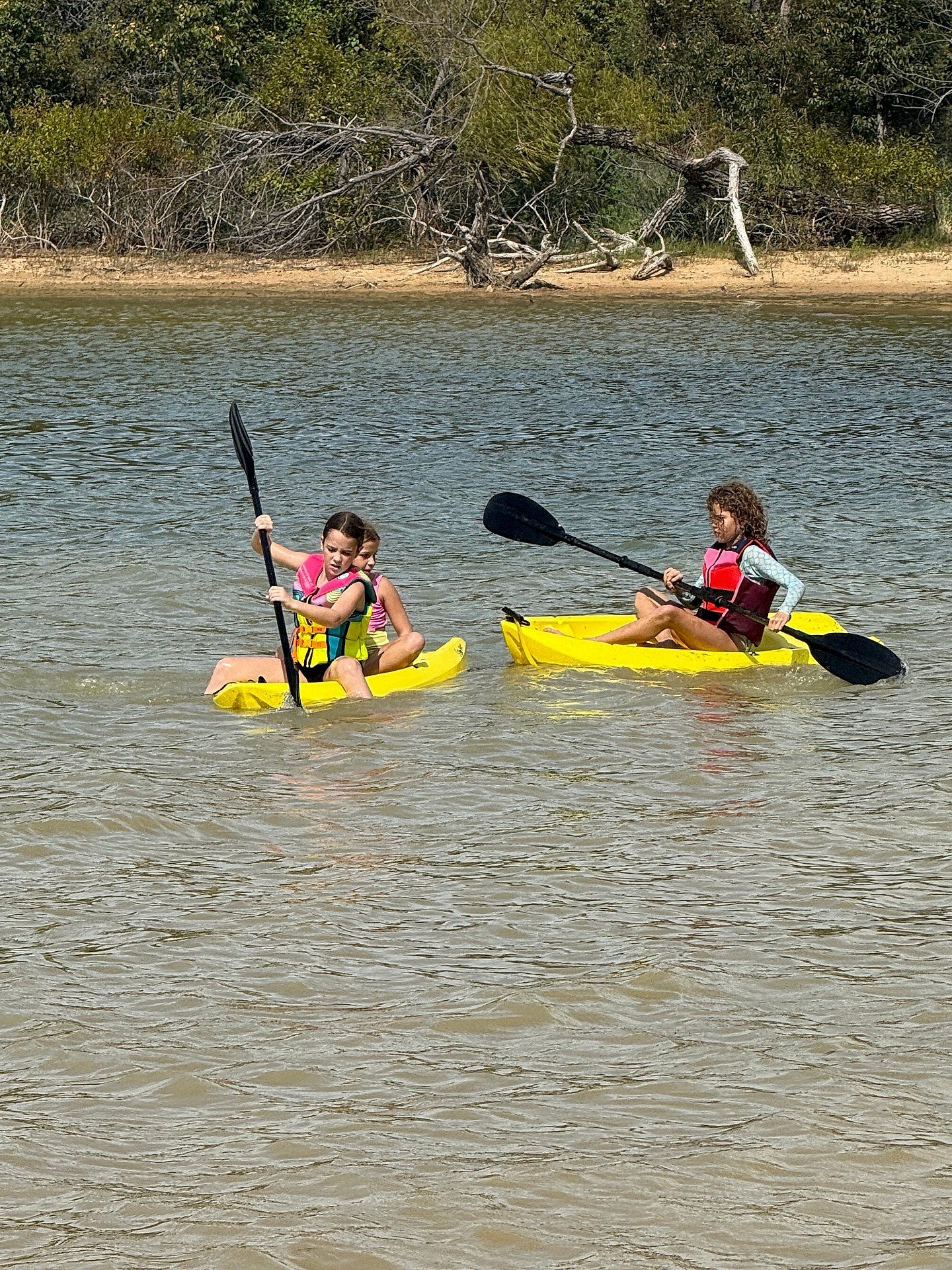 Kayaks on the lake